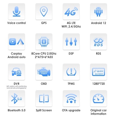 Radio Android Universal Car Multimedia Player, Autoradio Stereo, Carplay, Unidade de Cabeça, GPS, 360 Rotatable, 1 DIN, Vídeo, 6 + 128G, 10,1"