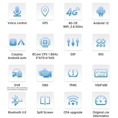 Radio Citroen C5 2008-2017 Android Carplay Sem Fio, Auto 4G DSP, 10.1 ", 2 Din, GPS