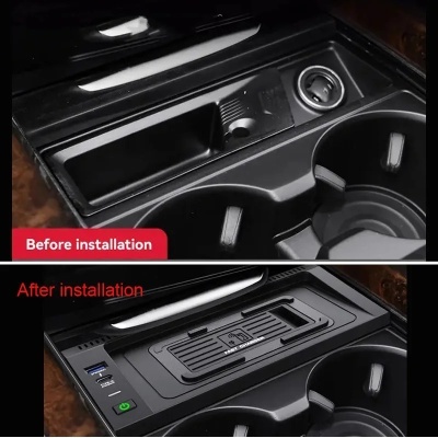 Carregador  rápido sem fio BMW X5, F15, X6, F16, 2014, 2015, 2016, 2017, 2018, 15W