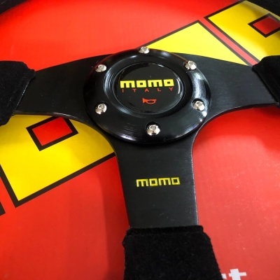 Volante para Carro em Couro de camurça MOMO NARDI SPARCO NRG , Universal, Deep Dish, Suzuki, JDM, Volantes para VW, Honda, Toyota, BMW, etc 350mm