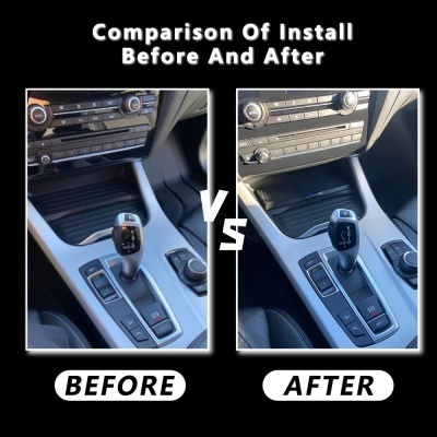 Carregador Telemovel Para Consola Central Sem Fio para BMW X3, X4, F25, F26, 2011-2017, 15W