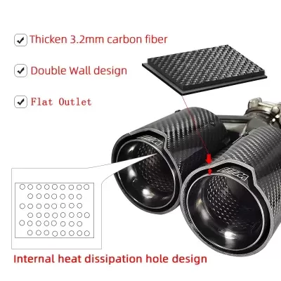 Ponteira Escape Dupla  63mm 93mm Saida BMW M Performance Carbono PROMOÇÃO!!