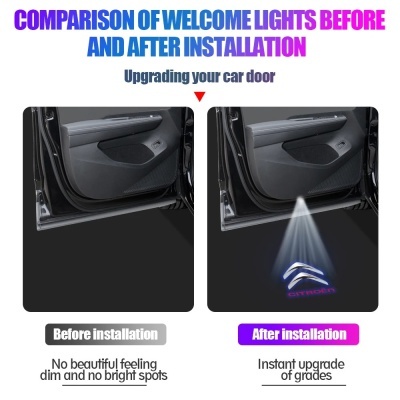Iluminação Porta  Boas Vindas Portas Citroen, Xsara, expedição III, Saxo, Picasso C4, C4L, C3, C5, X7, C2, C6, 2pcs