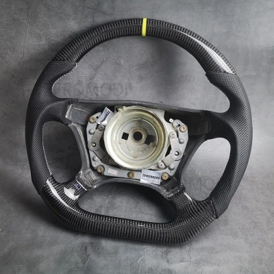 Volante de Fibra de Carbono com Couro, Mercedes-Benz W124, W210, W208, W140, R129