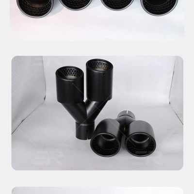 Ponteiras Escape Dupla Saida FULL INOX. Acabamento Preto Mate Ponteiras Escape Dupla Saida FULL INOX. Acabamento Preto Mate