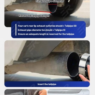 Ponteira Dupla Acabamento Carbono Estilo M Tubo Curvo Ponteira Dupla Acabamento Carbono Estilo M Tubo Curvo