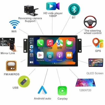 Radio Citroen c3 ds3 c5 2009-2017 Multimídia Navegação GPS Sem Fio Carplay RDS WIFI 4G QLED