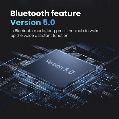 Leitor de MP3 Bluetooth Estéreo para Carro, Receptor FM, Música, USB, SD, Traço, Entrada AUX, 1 DIN, 60W x 4