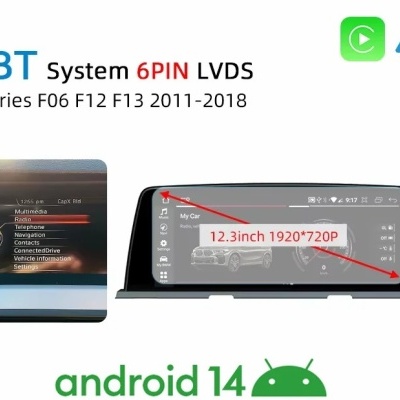 Radio BMW Série 6 F06 F12 F13 2011-2018 Navegação GPS Sem Fio Carplay RDS WIFI 4G QLED