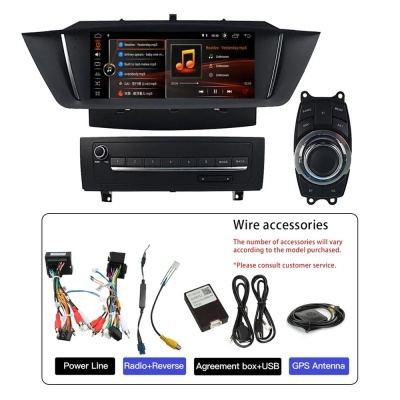 KIT Radio BMW X1, CarPlay, Android 12.0, Navegação GPS, 4G, WiFi, DSP, Áudio, Estéreo, Rádio, Headunit para BMW X1, E84, 2009-2015