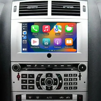 Radio Peugeot 407 cc 407sw 2004-2011 Multimídia Navegação GPS Sem Fio Carplay RDS WIFI 4G QLED