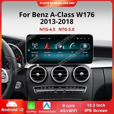 Radio  Mercedes Benz Classe A, Android 12, 8Core, WiFi, BT, GPS, W176, GLA, X156, CLA, C117, 2013-2018, 12,3