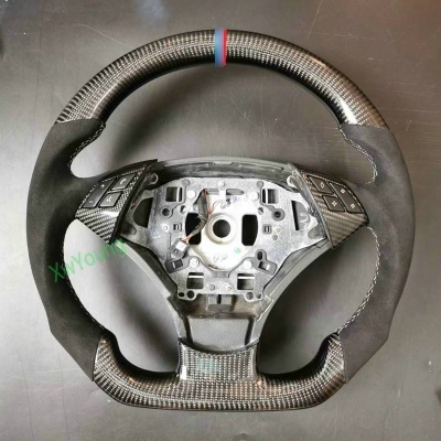 Volante BMW E60 E61 5 Series 2003-2010 De Fibra De Carbono com Couro
