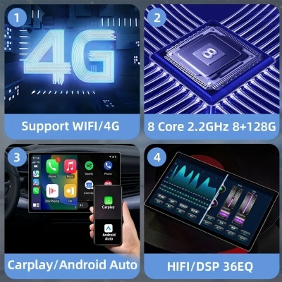 Radio BMW E46  Multimídia Navegação GPS Sem Fio Carplay RDS WIFI 4G QLED