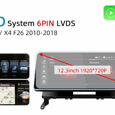 Radio BMW x3 f25 x4 f26 2010-2018   Navegação GPS Sem Fio Carplay RDS WIFI 4G QLED