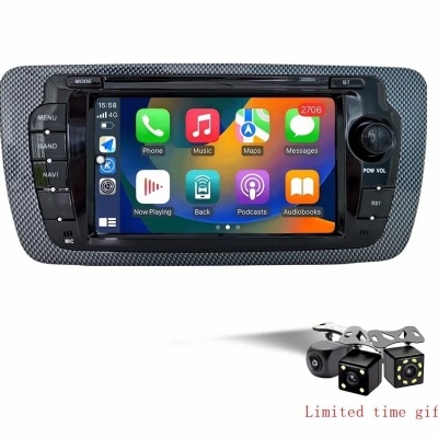 Radio Seat ibiza 6j 2009-2013 Multimídia Navegação GPS Sem Fio Carplay RDS WIFI 4G QLED
