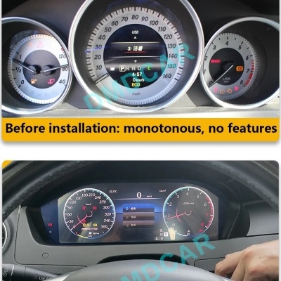 Quadrante Mercedes Benz Classe C, W204, W205, 2011-2018 Velocímetro Painel Digital Painel, Instrumento Virtual Cluster, Cockpit
