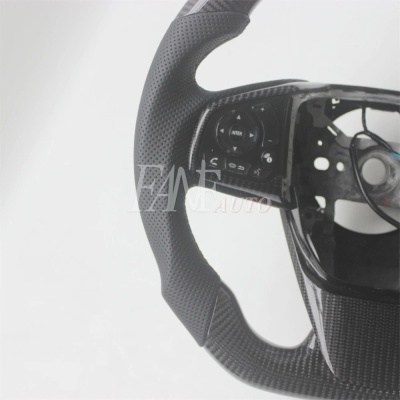 Volante  Honda Civic, 10TH, 2016-2021 de fibra de carbono com couro