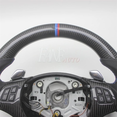Volante BMW E90 E91 E92 E93 Série 3 2004-2013 De Fibra De Carbono com Couro COM Patilhas