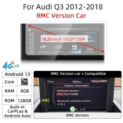 Radio Audi Q3 2012-2018 Navegação GPS Sem Fio Carplay RDS WIFI 4G QLED Radio Audi Q3 2012-2018 Navegação GPS Sem Fio Carplay RDS WIFI 4G QLED