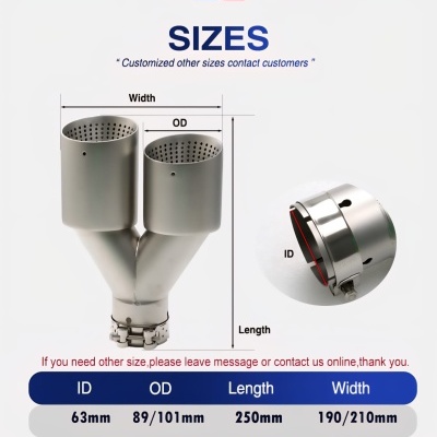 Ponteiras Escape Dupla Saida FULL INOX. Acabamento Efeito Mate Ponteiras Escape Dupla Saida FULL INOX. Acabamento Efeito Mate