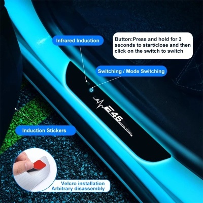 Soleiras Portas luz boas vindas BMW E60 E61  E90 E91 E39 E36 E87 E92 E30 E34  E62  Gama Serie E