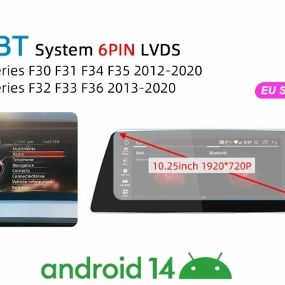 Radio BMW Série 3 4 f30 f31 f32 f34 2012-2020 Navegação GPS Sem Fio Carplay RDS WIFI 4G QLED