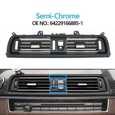 Console frontal completo chrome ac condicionador de ar central ventilação grille para bmw série 5 f10 f11 f18 520i 523i 525i 528i 535i