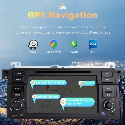 Radio BMW Série 3 E46, M3, 318, 320, 325, 330, 335, 1998-2005 IPS CarPlay 8g 128G QLED Topo de Gama