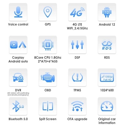 Radio Fiat Fiorino, Citroen Nemo, Peugeot Bipper, GPS Carplay, 4G RDS, 7 ", 7862 AI, 2Din