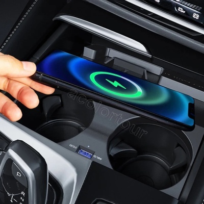 Carregador Telemovel Para Consola Central Sem Fio para BMW  5, Série 6, G30, G38, G32, 6GT, 2017, 2018, 2019