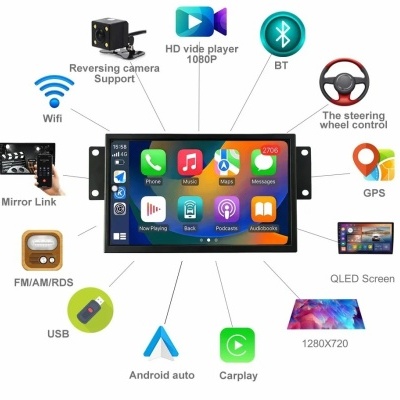 Radio Citroen c3 ds3 c5 2009-2017  Multimídia Navegação GPS Sem Fio Carplay RDS WIFI 4G QLED