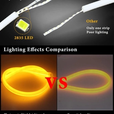 LED Strip, luz de circulação, Angel Eyes, 30cm, 45cm, 60cm, tubo, luzes diurnas, flexível, 2pcs NOVIDADE!!
