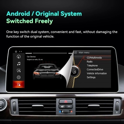 Radio BMW E60 E61 E63 E64 E90 E91 E92 E93 CCC CIC 1920*720P 12.3 Polegada 12 6GB 128GB Ultimo Modelo!! Android  14    Série 5