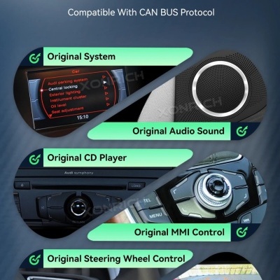 Radio Audi Q5 2009-2016, Android 13, 8.8 Polegada Tela IPS, BT, GPS, 8 Core, Navi, Multimídia, WiFi, 4G SIM, 128GB 2024