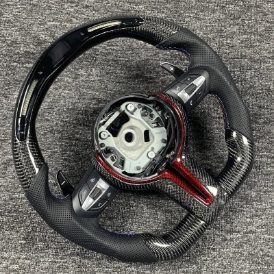 Volante BMW F20, F22, F30, F31, F32, F33, F35, F36, F10, F06, F12, F13, F15, F16 de fibra de carbono Com Led