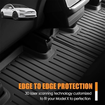 Tapetes impermeáveis Tesla Model X, 5, 6, 7 lugares, 2024, 2023-2016