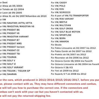 Radio Volkswagen VW Passat B6, B7, CC, Tiguan, Touran, GOLF, POLO