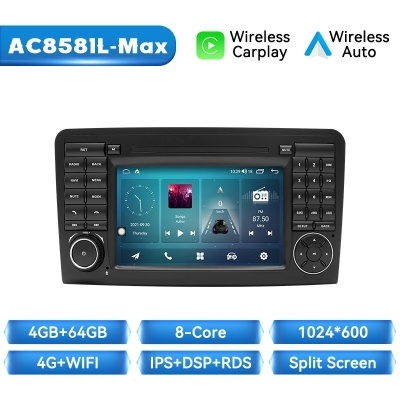 Radio Mercedes Benz ML 320, 350, W164(2005-2012) andróid 12, RDS, GL DSP, 128G NOVO Modelo!