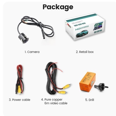 Camera AHD 1920x1080P Visão noturna Lente olho de peixe à prova d'água Veículo reverso Backup Vista traseira Qualidade! Universal .
