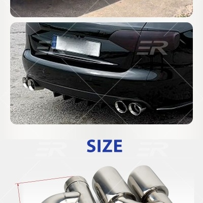 Ponteira Dupla Acabamento INOX Polido Tubo Curvo