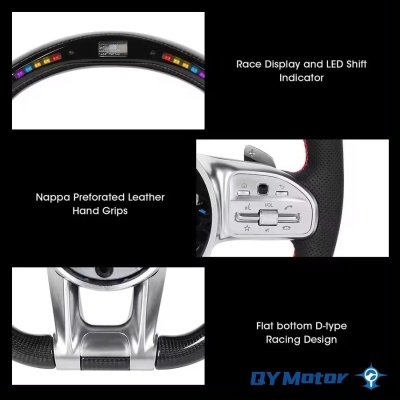 Volante Mercedes AMG A45 C43 C63 E63 S63 W205 W213 W222 Com ou Sem Ecra LED