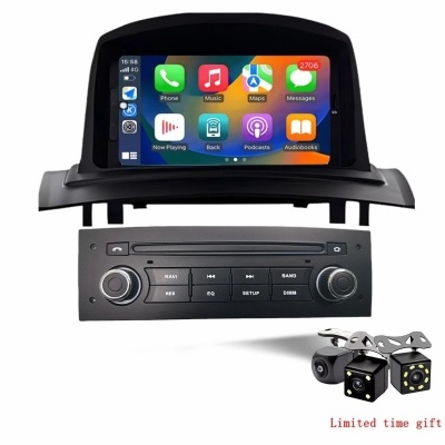 Radio Renault Megane 2 2002 - 2009 Multimídia Navegação GPS Sem Fio Carplay RDS WIFI 4G QLED