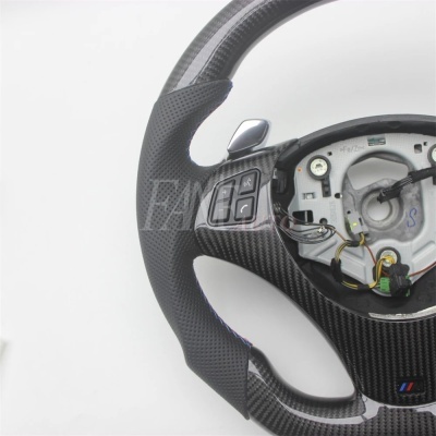 Volante BMW E90 E91 E92 E93 Série 3 2004-2013 De Fibra De Carbono com Couro COM Patilhas