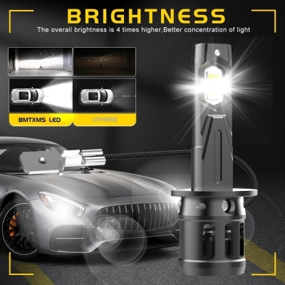 Lâmpada LED para carro, farol LED H1 sem ventilador, chips CSP, 20000LM, branco, 2pcs Alta Potencia Qualidade