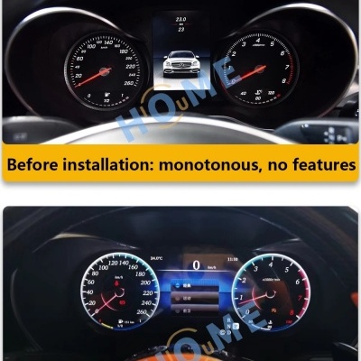 Quadrante Mercedes Benz Classe C, W204, W205, 2011-2018 Velocímetro Painel Digital Painel, Instrumento Virtual Cluster, Cockpit