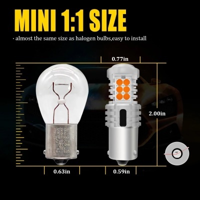 Lâmpada BMTxms-Canbus LED "Piscas" Flash Turn Signal Light, Resistor Embutido, Lâmpadas Amber Sem Erro,  QUALIDADE!!  1156 BA15S P21W, 1156 BA15S PY21W