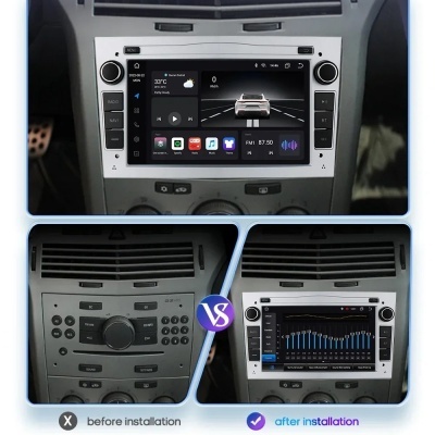 Radio  Opel Astra H J 2004, Vectra, Vauxhall, Antara, Zafira, Corsa C D, Vivaro, Meriva Android 2 Din, 64G, 4G-LTE, 64 GB