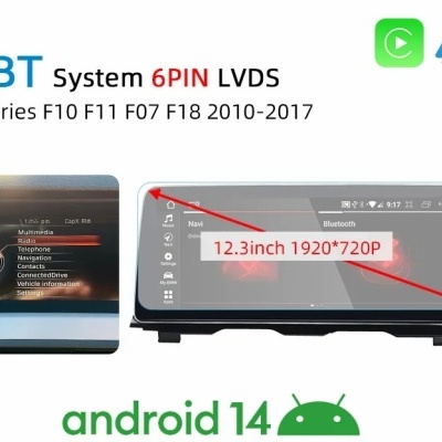 Radio  BMW F10 F11 F07 2010-2017 Navegação GPS Sem Fio Carplay RDS WIFI 4G QLED