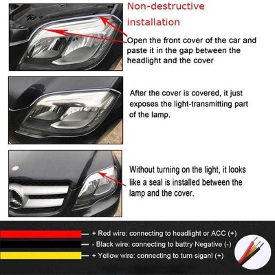 LED Strip, luz de circulação, Angel Eyes, 30cm, 45cm, 60cm, tubo, luzes diurnas, flexível, 2pcs NOVIDADE!!